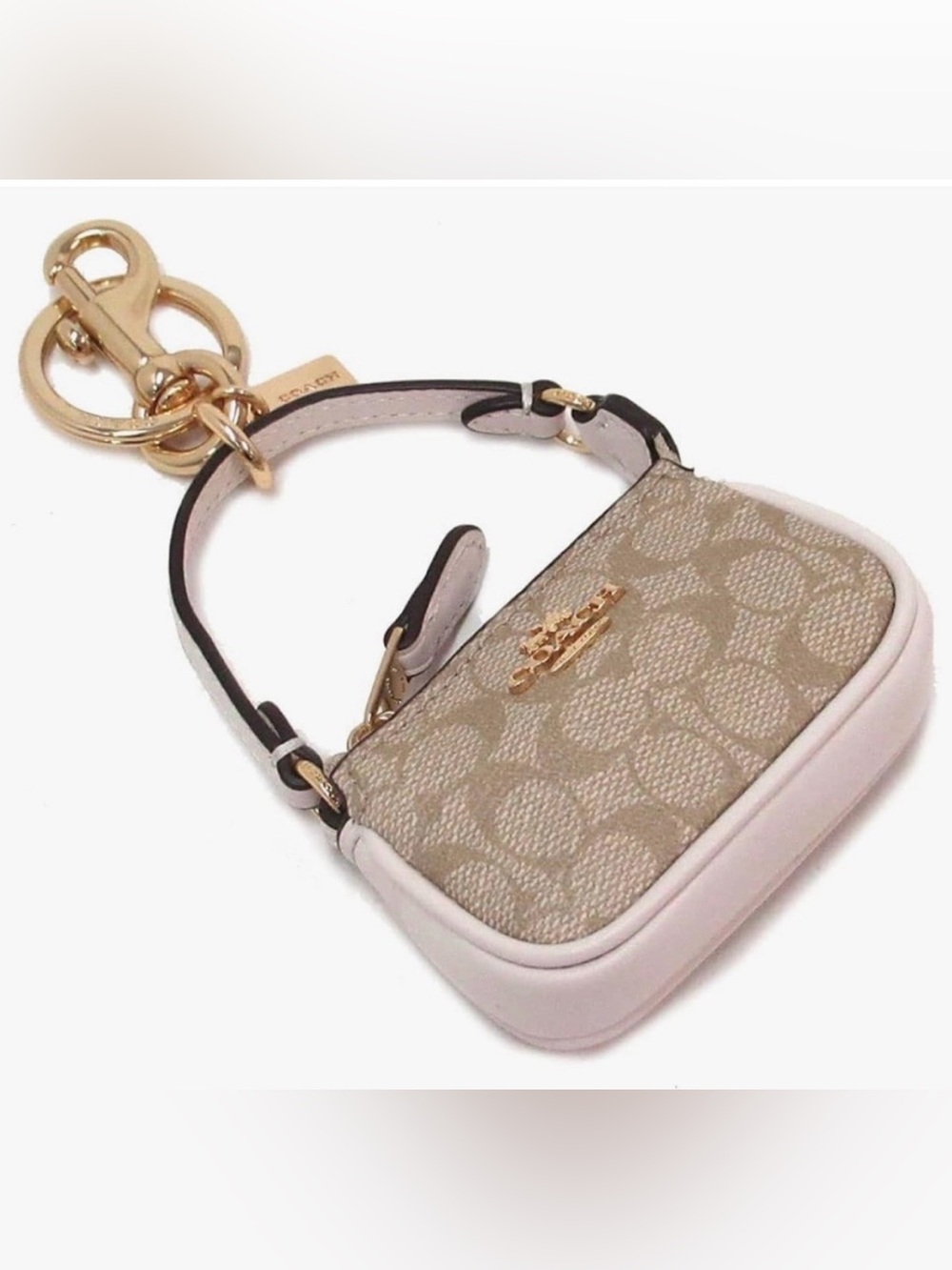 Coach Mini Nolita Signature Bag Keychain Gold Hardware - NWOT MSRP $138 - Picture 13 of 13